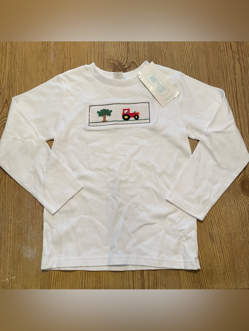 NWT Vive La Fete Long Sleeve Tractor Smocked Tee